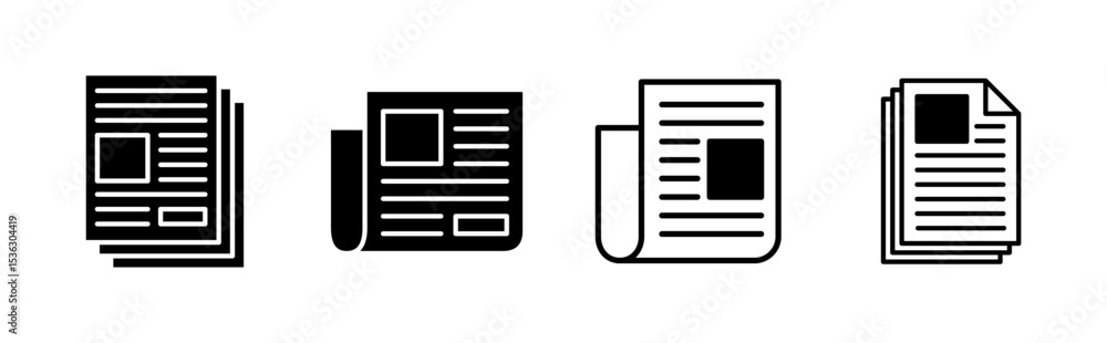 Newspaper icon set. news paper vector sign Newspaper icon set. news paper vector sign