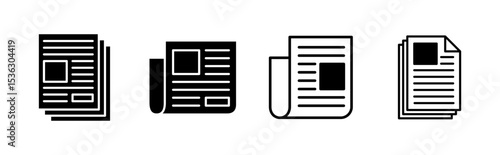 Newspaper icon set. news paper vector sign