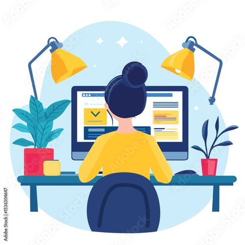 online education and E-learning at home by webinar training and design for global Webinar, online video training, tutorial podcast and business coaching concept
