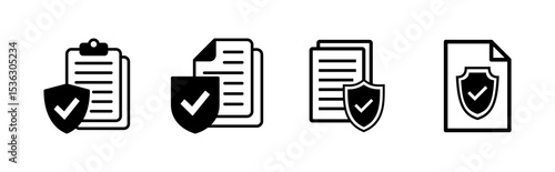 Insurance icon set. insurance symbol vector