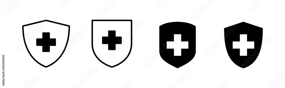 Obraz premium Health insurance icon set. Insurance health document icon