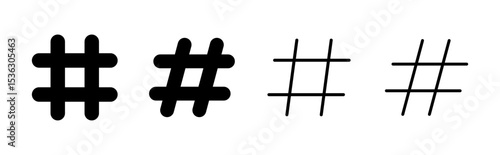 Hashtag icon set. hashtag symbol