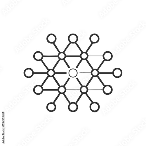 Neural Network Diagram Icon for Artificial Intelligence Education, Machine Learning Materials, Data Science Presentations, and Technology Development Resources
