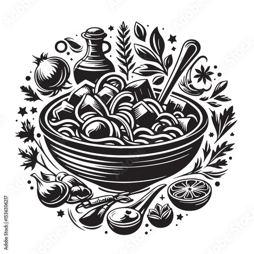 Black Goulash Silhouette Vector, High Quality Illustration on White Background