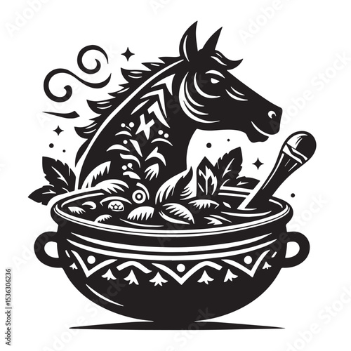 Black Goulash Silhouette Vector, High Quality Illustration on White Background