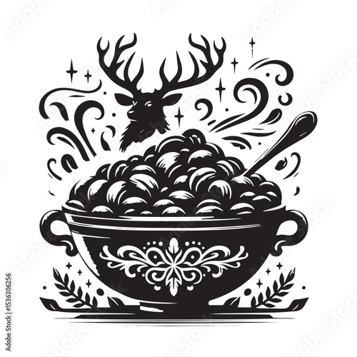 Black Goulash Silhouette Vector, High Quality Illustration on White Background