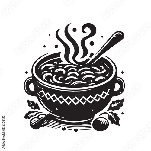 Black Goulash Silhouette Vector, High Quality Illustration on White Background