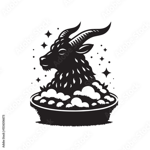 Black Goulash Silhouette Vector, High Quality Illustration on White Background