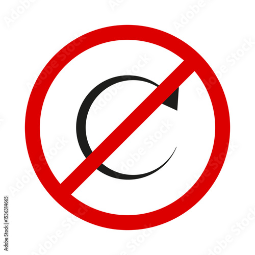 Free Download No u turn. Red circle symbol. Clockwise loop blocked. Vector road icon. - GFXLoad