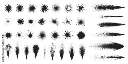 Different spray brush stroke element design