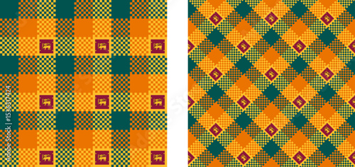 sri lanka pattern set. plaid background for decoration and etc. vector illustration