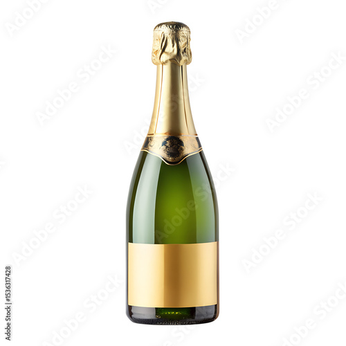 champagne bottle isolated on transparent background