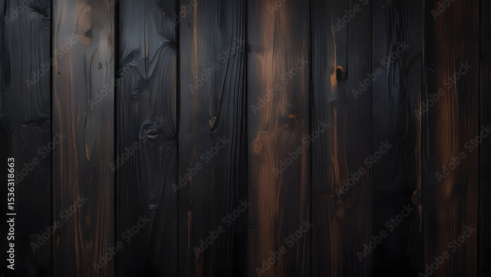 Obraz premium dark wood plank wall, texture of wooden background