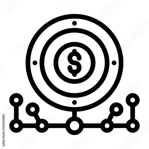 icon cryptocurrency with style outline
