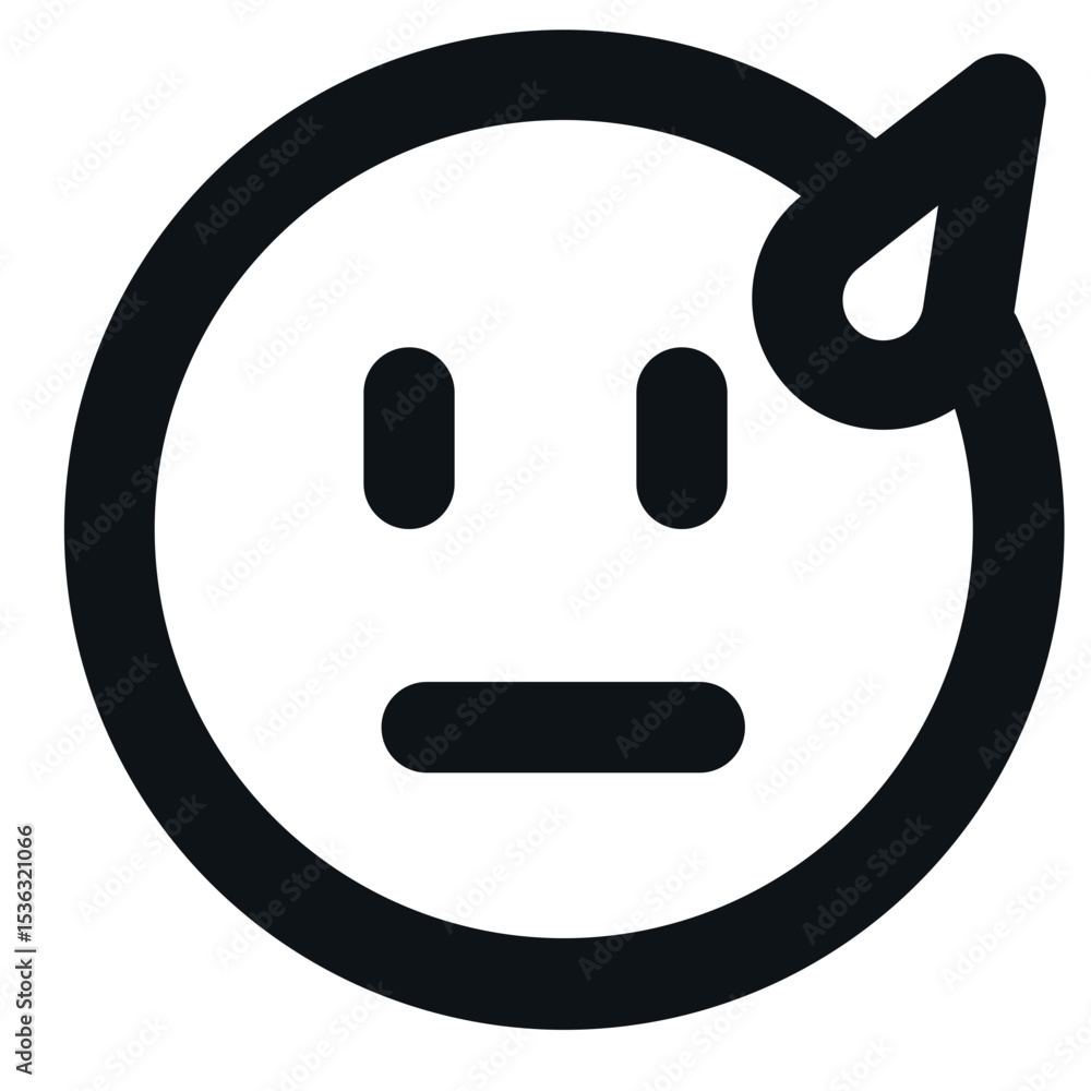 Clean and Minimalist Outline Icon of emoji Clean and Minimalist Outline Icon of emoji