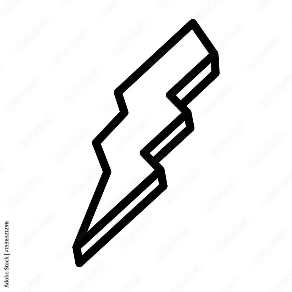 Obraz premium Lightning Bolt Vector Filled Icon Design