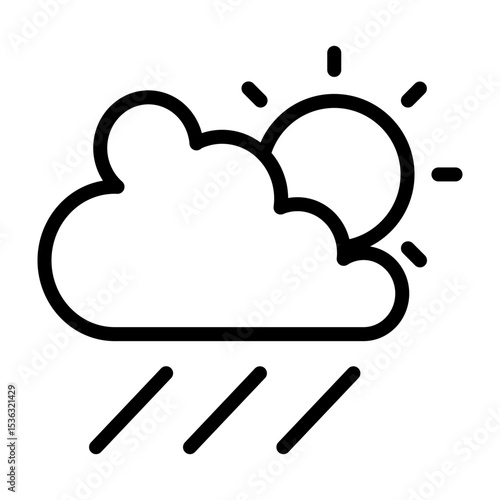 Rainy Afternoon Vector Filled Icon Design