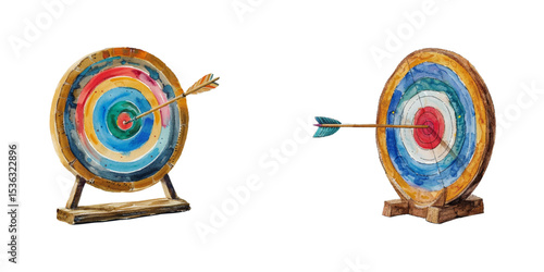 archery aim watercolor vector illustration