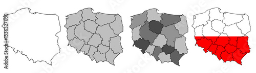 Poland map – vector illustration of political and geographical borders