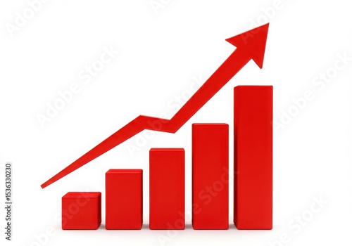 Red bar graph with arrow showing upward trend Free Download Red bar graph with arrow showing upward trend - GFXLoad