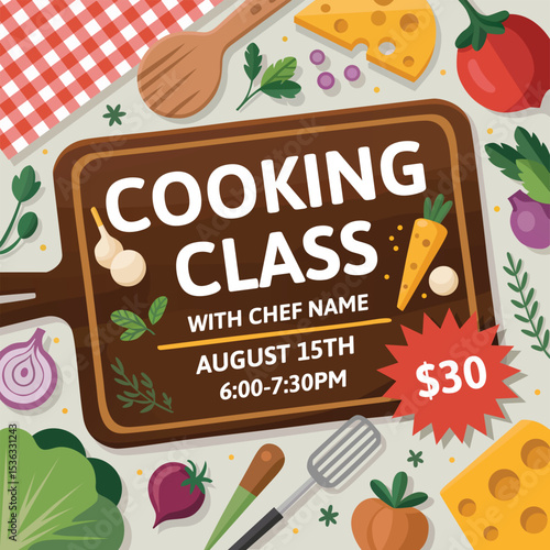 Cooking class flyer poster template design art