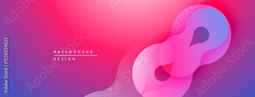 Abstract fluid shapes, vibrant pinks, purples create modern background. Soft gradients, smooth curves define design elements.