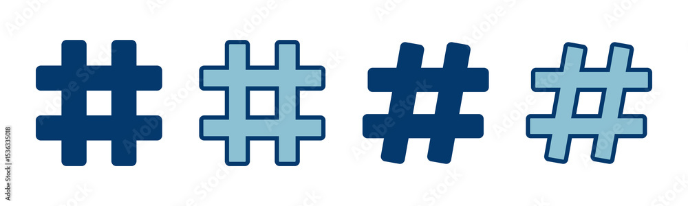 Obraz premium Hashtag icon vector isolated on white background. hashtag vector icon