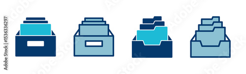 Archive folders icon vector isolated on white background. binders vector icon. Archive storage icon.