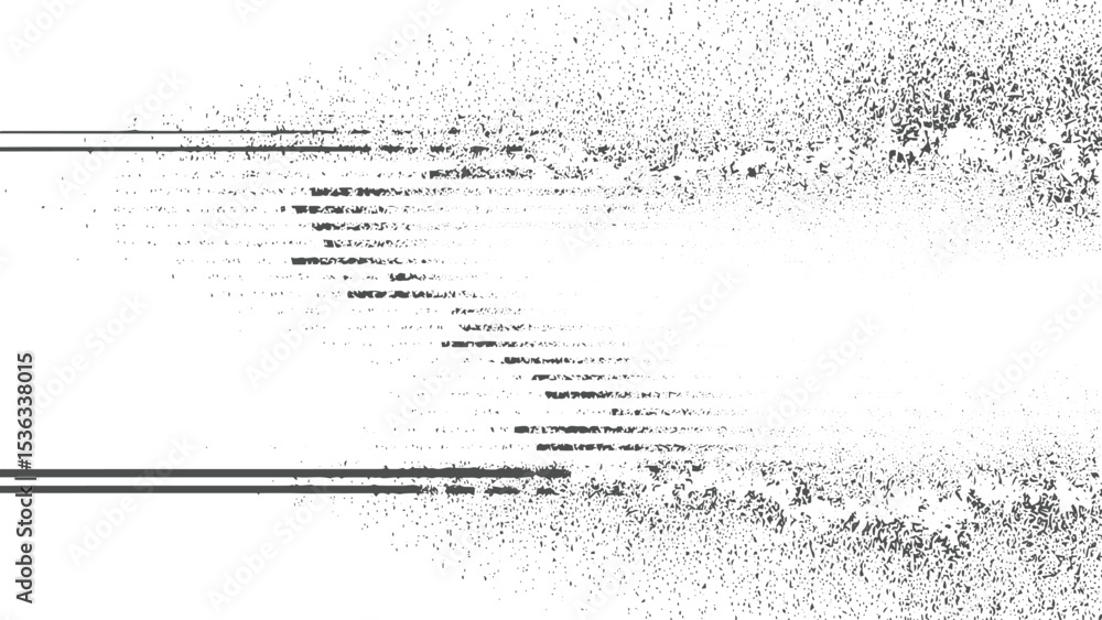 Fototapeta premium Abstract Gray and White Distressed Texture Background with Horizontal Lines Digital Noise Effect Grunge Style