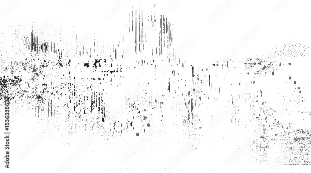 Naklejka premium Abstract grayscale texture with varying shades of gray and black creating a distressed effect resembling a city skyline or landscape