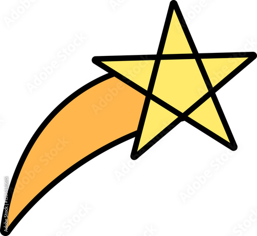 별똥별 라인드로잉 스티커 아이콘(shooting star line drawing icon)