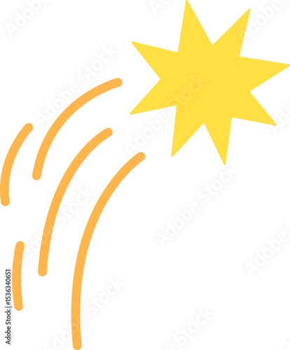 별똥별 드로잉 아이콘(shooting star line drawing coloring icon)