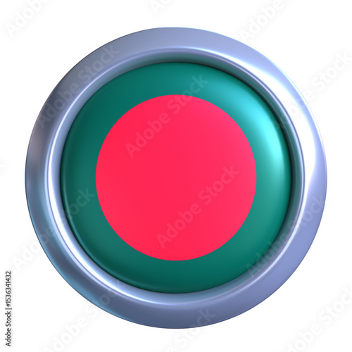 3D Bangladesh Flag with circle metallic frame, showcasing national emblem detail in a polished, modern design. Perfect for apps, UI, or educational use Free Download 3D Bangladesh Flag with circle metallic frame, showcasing national emblem detail in a polished, modern design. Perfect for apps, UI, or educational use - GFXLoad