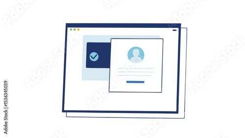 Streamlining your digital presence completing profile registration on a browser interface in blue