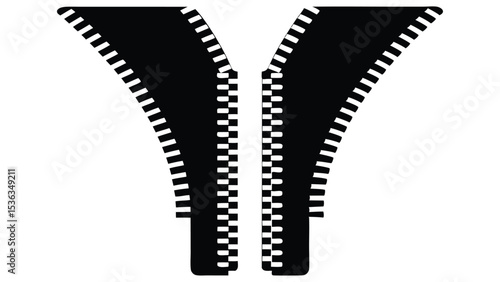Open and Close A Y-Shaped Zipper Illustration