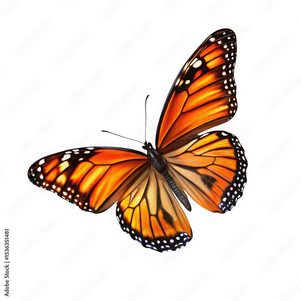 Fototapeta premium Monarch butterfly wings isolated on transparent background
