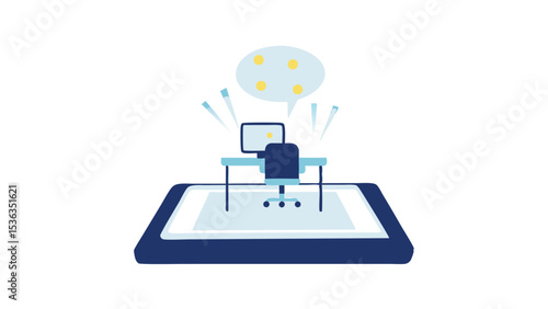Embracing Remote Work A Digital Workspace on a Mobile Tablet symbolizing modern flexibility clean
