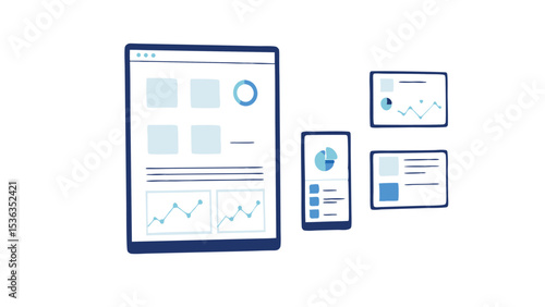 Visualize Success Data Analytics Dashboards bring Clarity to Decision Making modern flat design blue