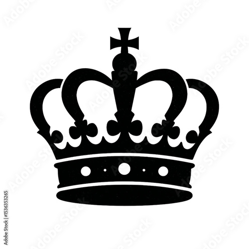 Elegant black crown silhouette with ornate, royal detailing.




