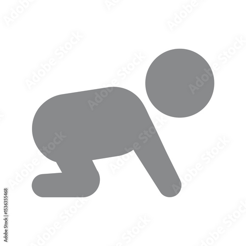Baby crawling vector icon. Simple isolated symbol.
