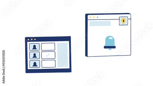 Project updates and verified candidate selection dashboard with simple vector and clean minimal