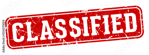 classified rectangular sign. classified stamp