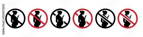 Silhouette No smoking women pregnant collection