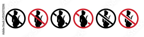 Silhouette No smoking women pregnant collection