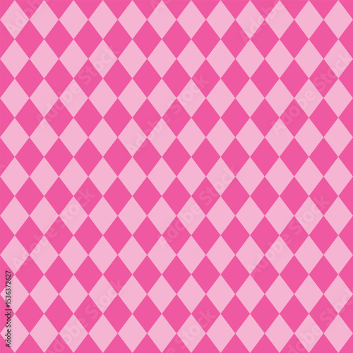 Pink rhombus checkerboard vector pattern