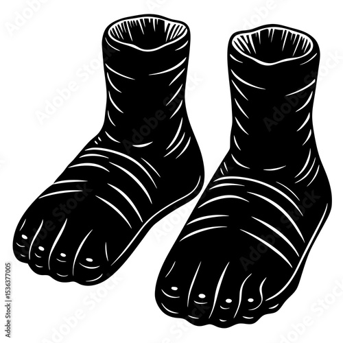 pair of black rubber boots