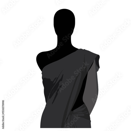 Elegant silhouette of a mannequin draped in a sari, fashion identity
