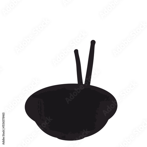 Silhouette of Indian puja thali with incense sticks on white background, spirituality