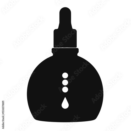 Silhouette of eye drops bottle on white background, vision care concept