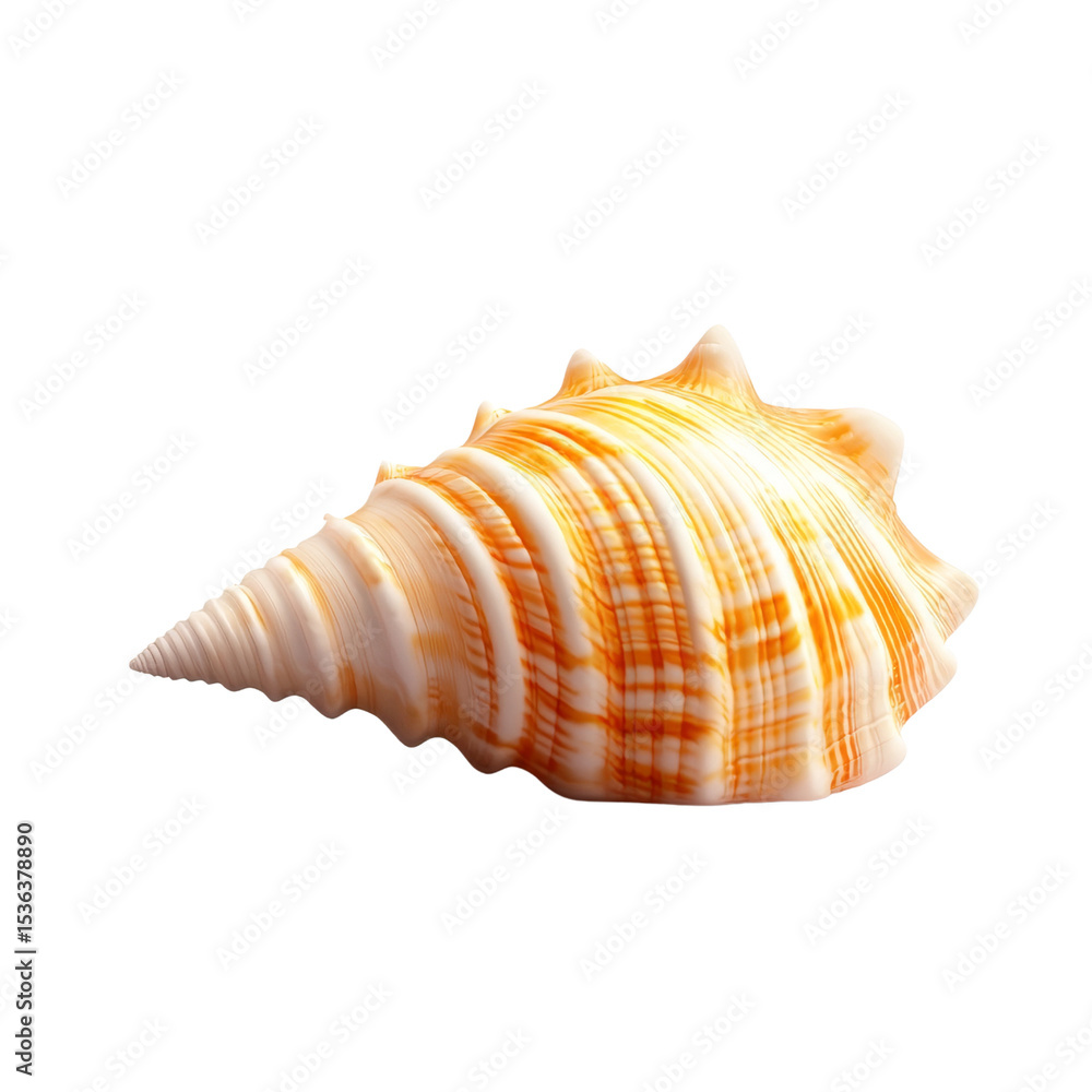 Fototapeta premium Beautiful orange and white spiral seashell